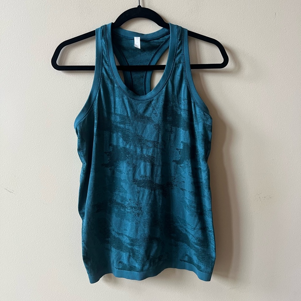 Athleta Teal Camouflage Tank Top